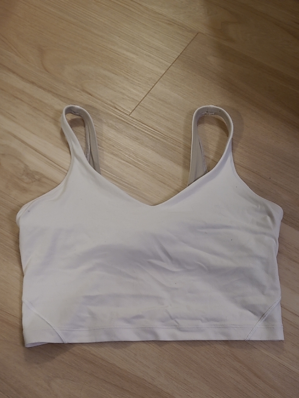 Lululemon White Cropped Sports Bra Tank Top